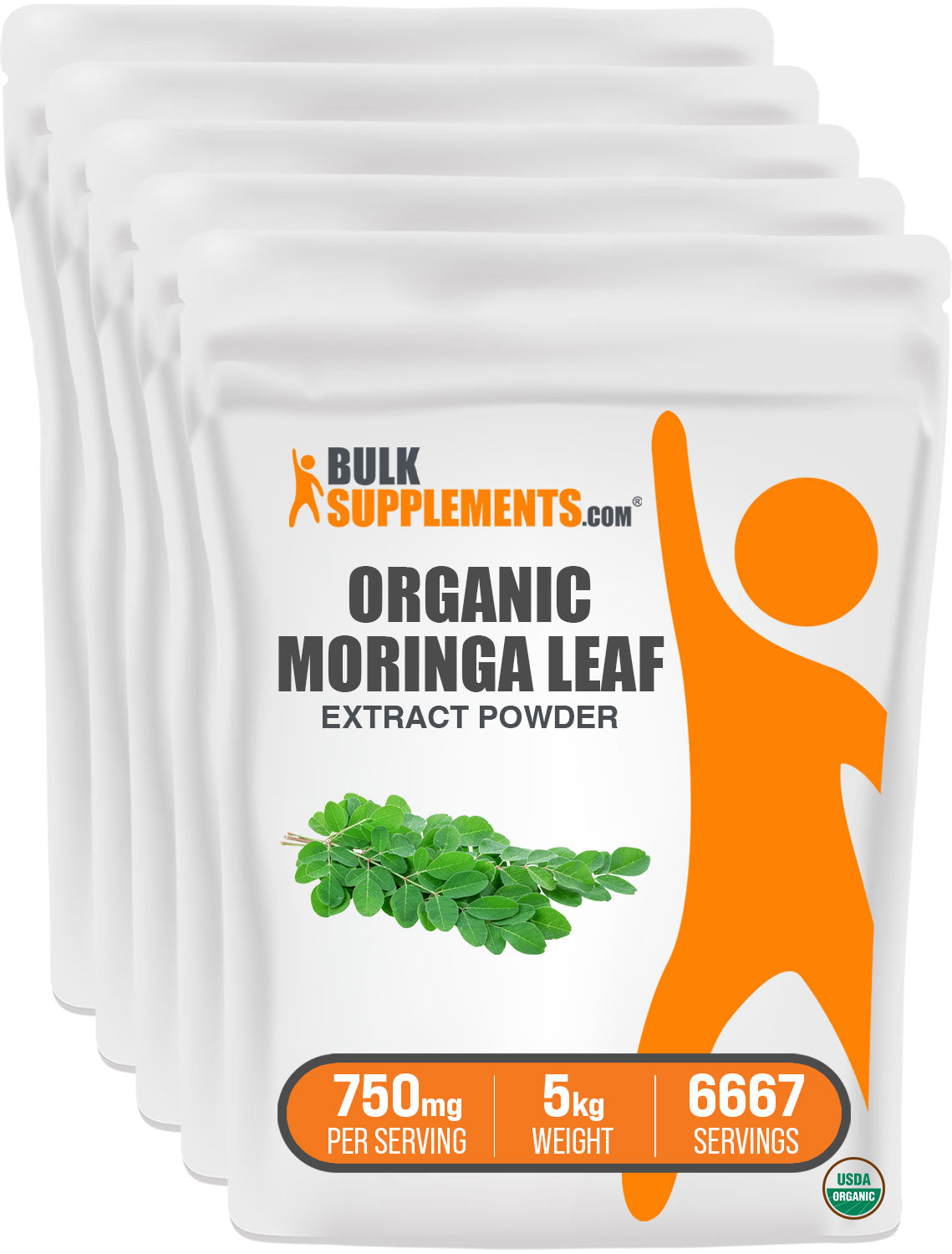 BulkSupplements.com Organic Moringa Extract Powder 5kg bag image