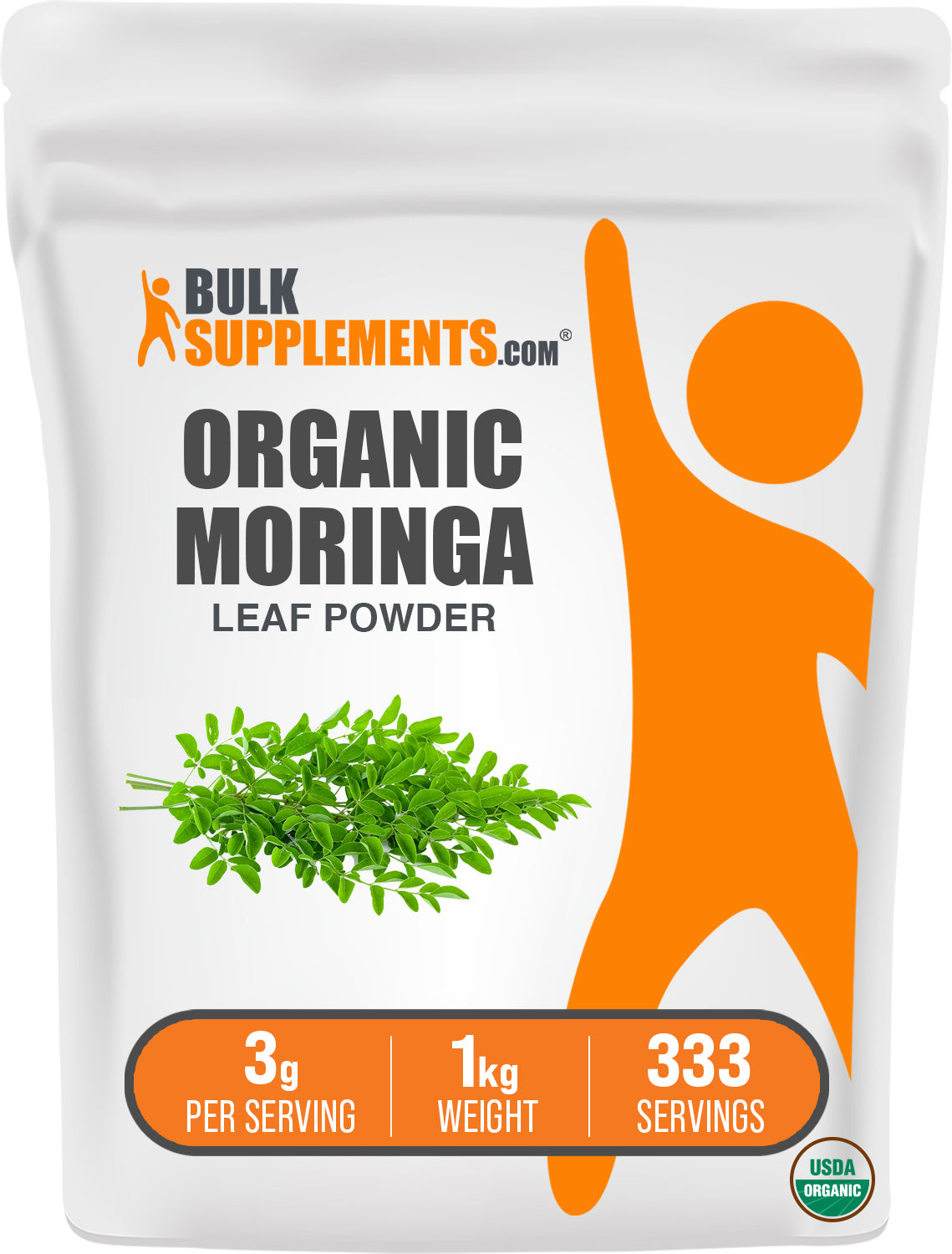 BulkSupplements.com Organic Moringa Powder 1kg bag image