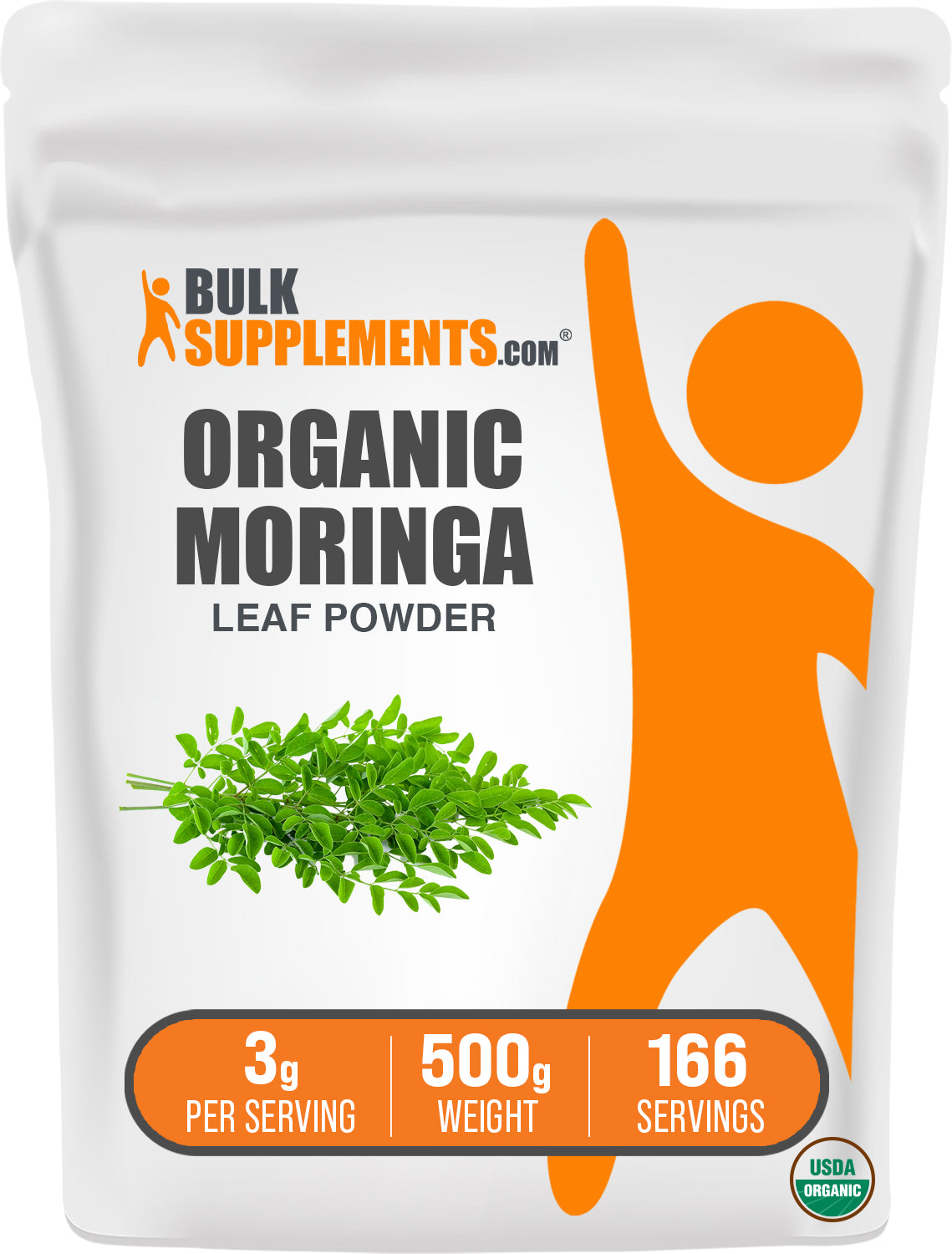 BulkSupplements.com Organic Moringa Powder 500g bag image