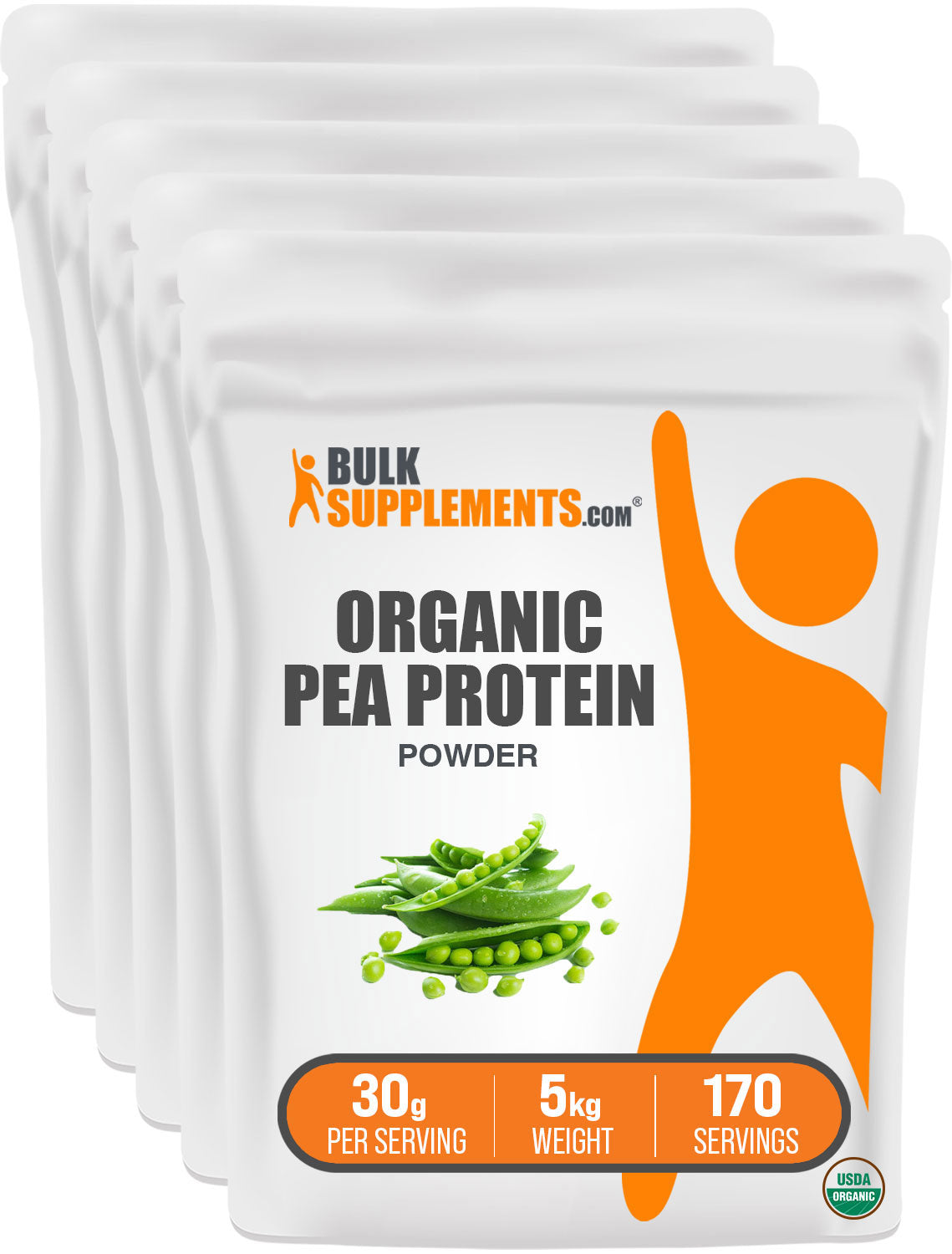 BulkSupplements.com Organic Pea Protein Powder 5kg bag image