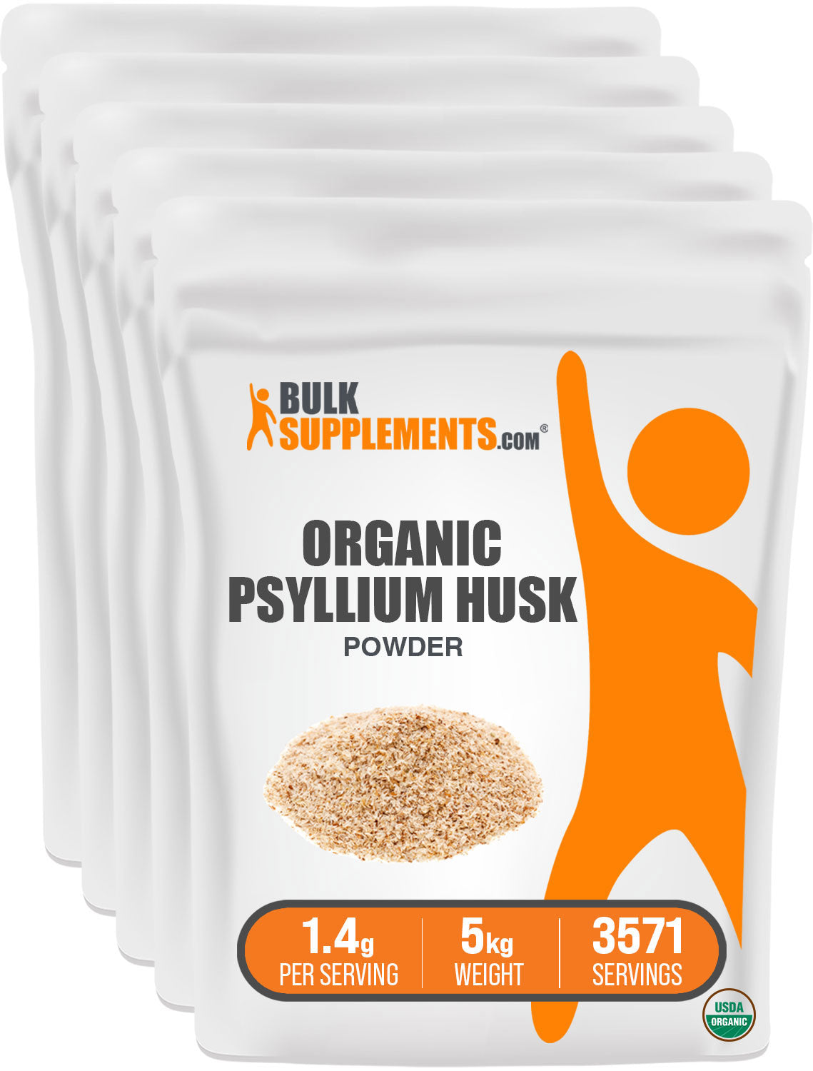 BulkSupplements.com Organic Psyllium Husk Powder 5kg bag image