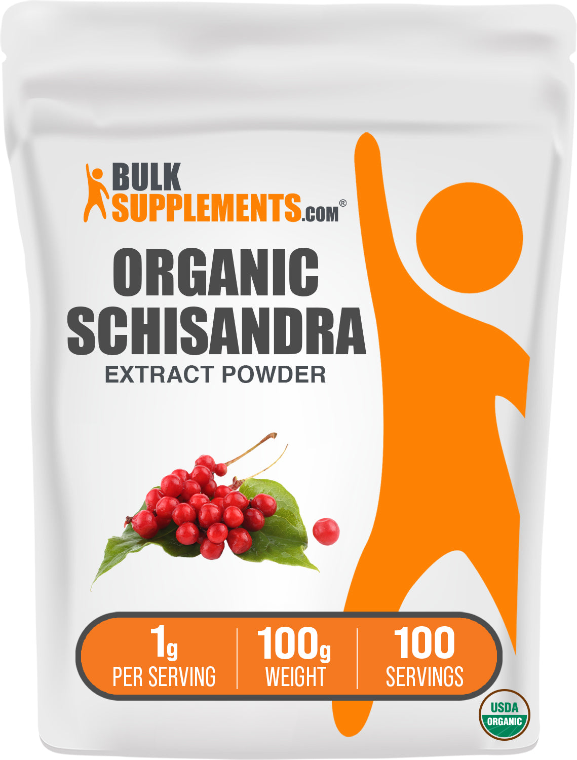 BulkSupplements.com Organic Schisandra Extract Powder 100g bag image