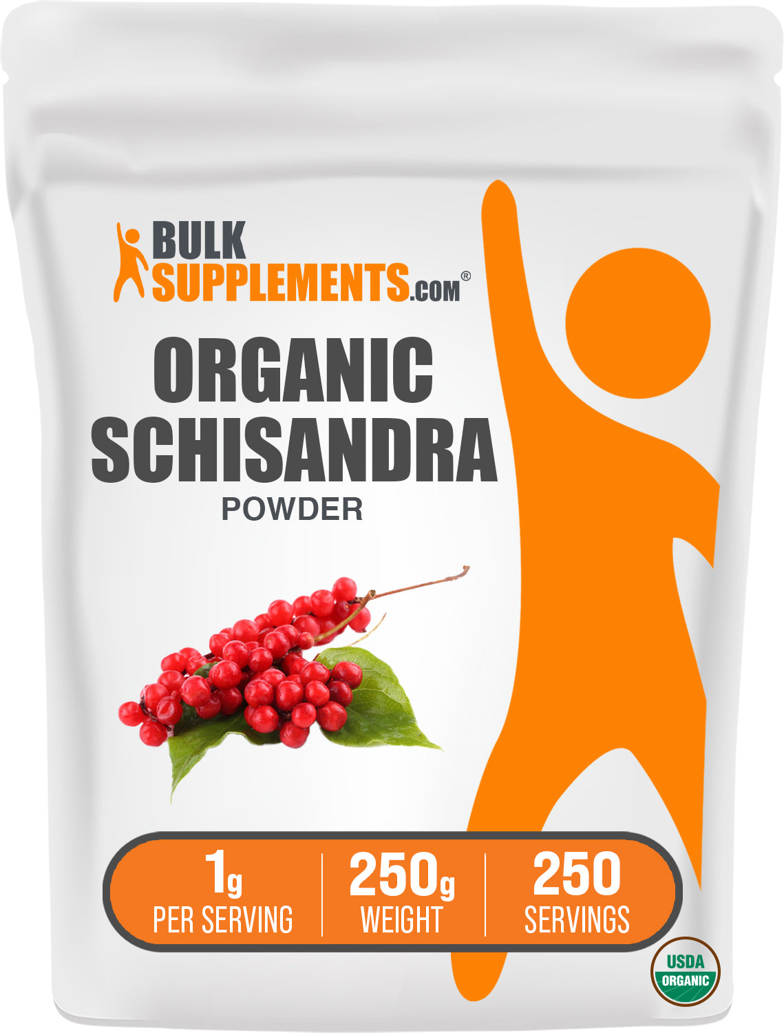 BulkSupplements.com Organic Schisandra Powder 250g bag image