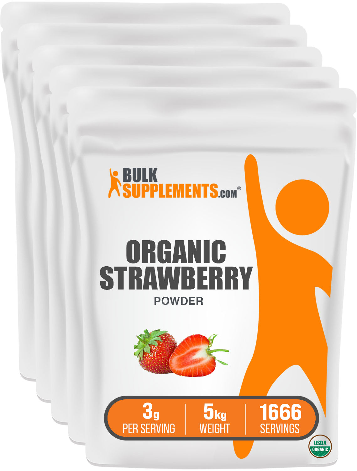 BulkSupplements.com Organic Strawberry Powder 5kg bag image