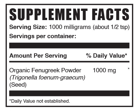 Organic Fenugreek Powder mini label