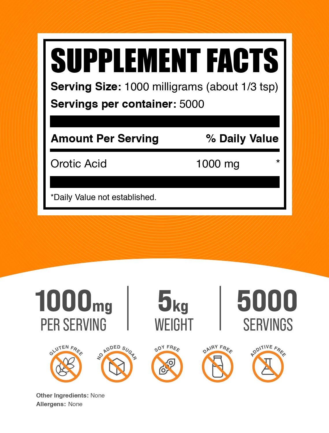 Orotic acid powder label 5kg