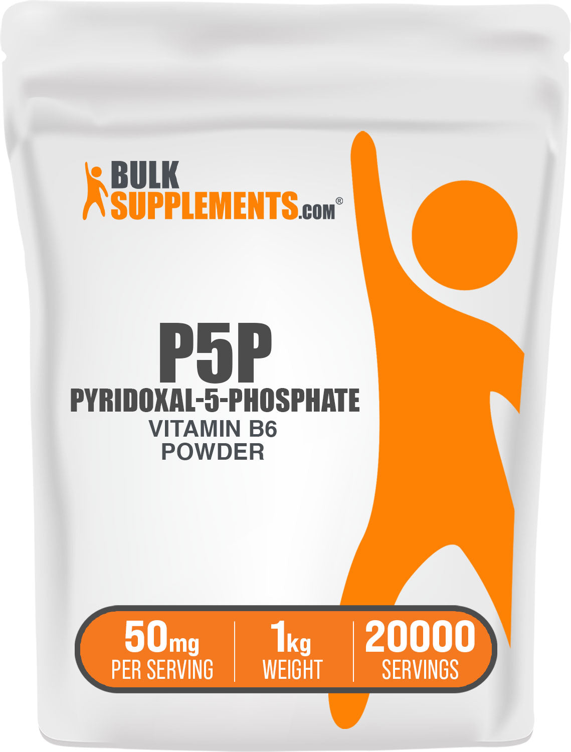 BulkSupplements.com Pyridoxal-5-Phosphate (P5P) Powder 1kg bag image