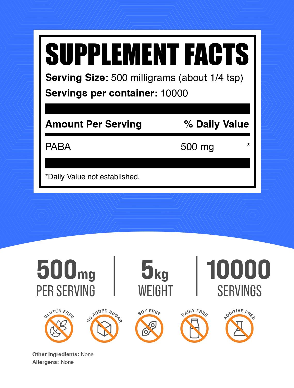 PABA powder label 5kg