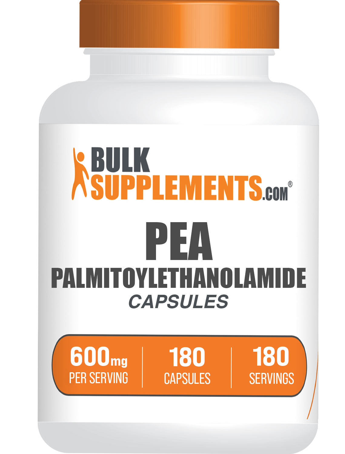 BulkSupplements.com PEA Capsules 180 ct bottle image