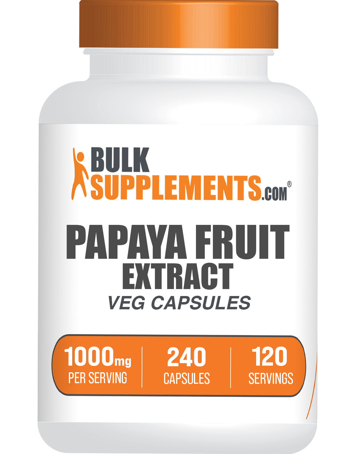 BulkSupplements.com Papaya Fruit Extract 240 capsules bottle image