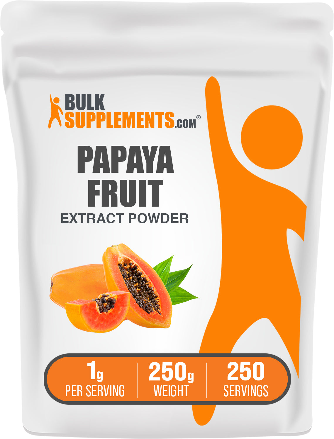 BulkSupplements.com Papaya Fruit Extract Powder 250g bag image