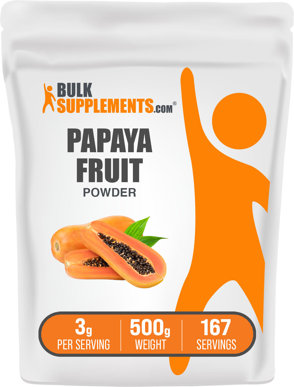 BulkSupplements.com Papaya Fruit Powder 500g bag image