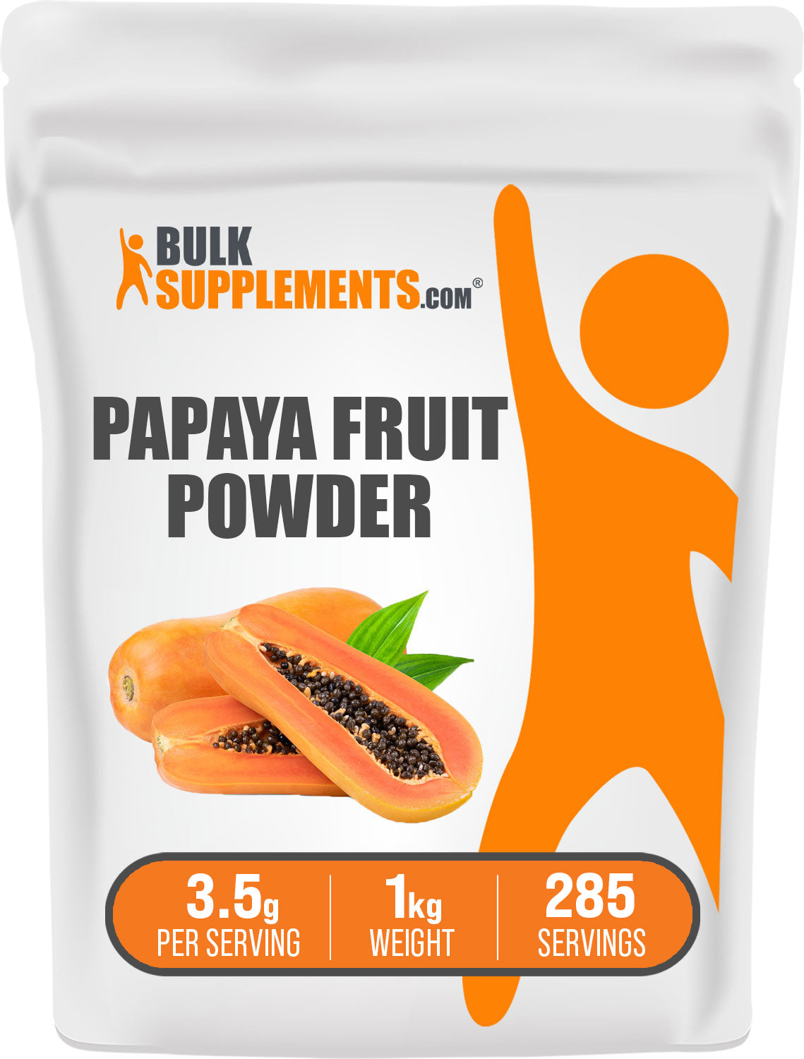 BulkSupplements.com Papaya Fruit Powder 1kg Bag