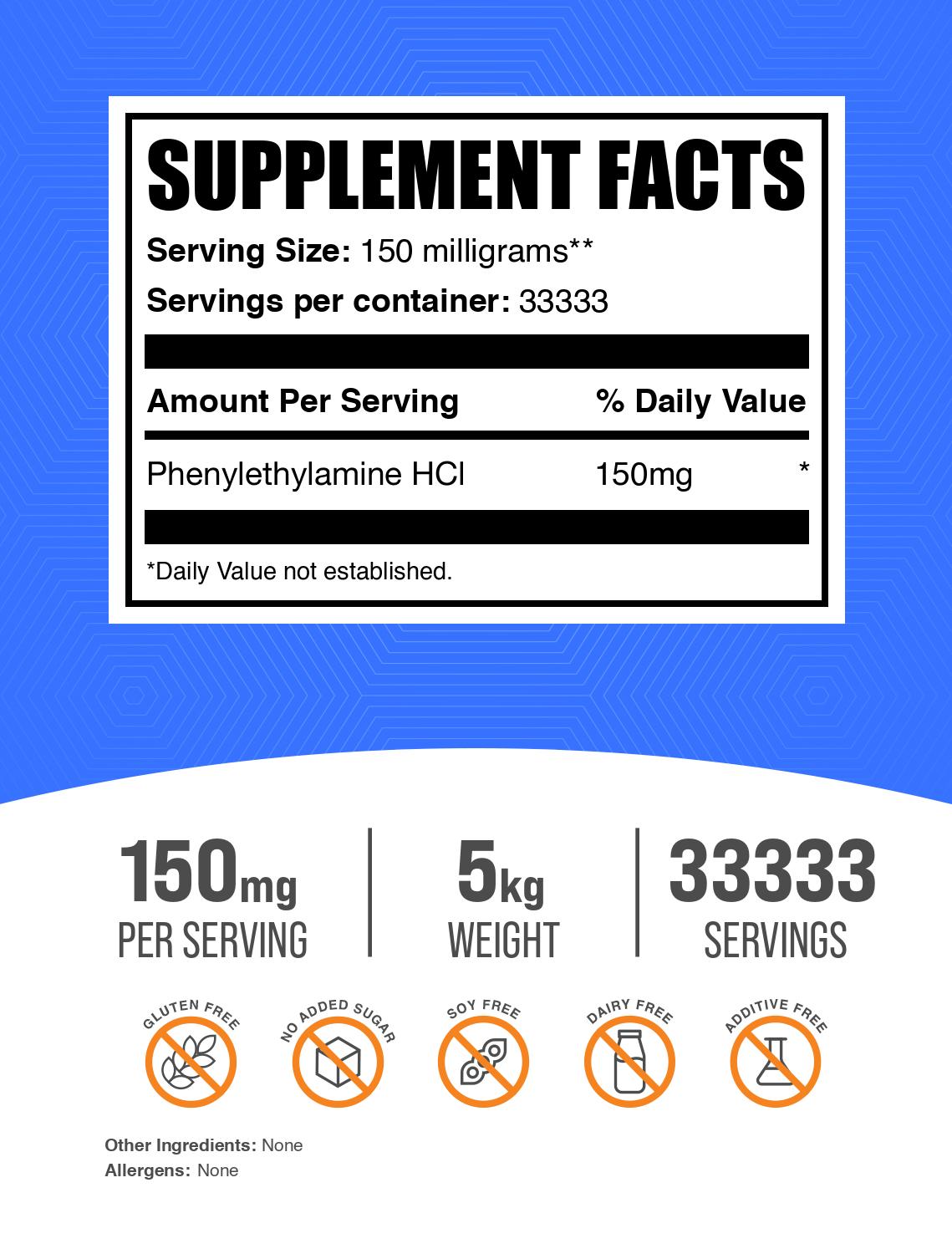 Phenylethylamine HCl (PEA) powder label 5kg