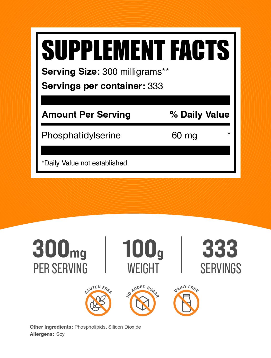 Phosphatidylserine powder label 100g