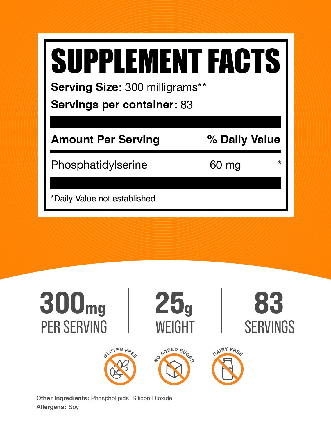 Phosphatidylserine powder label 25g