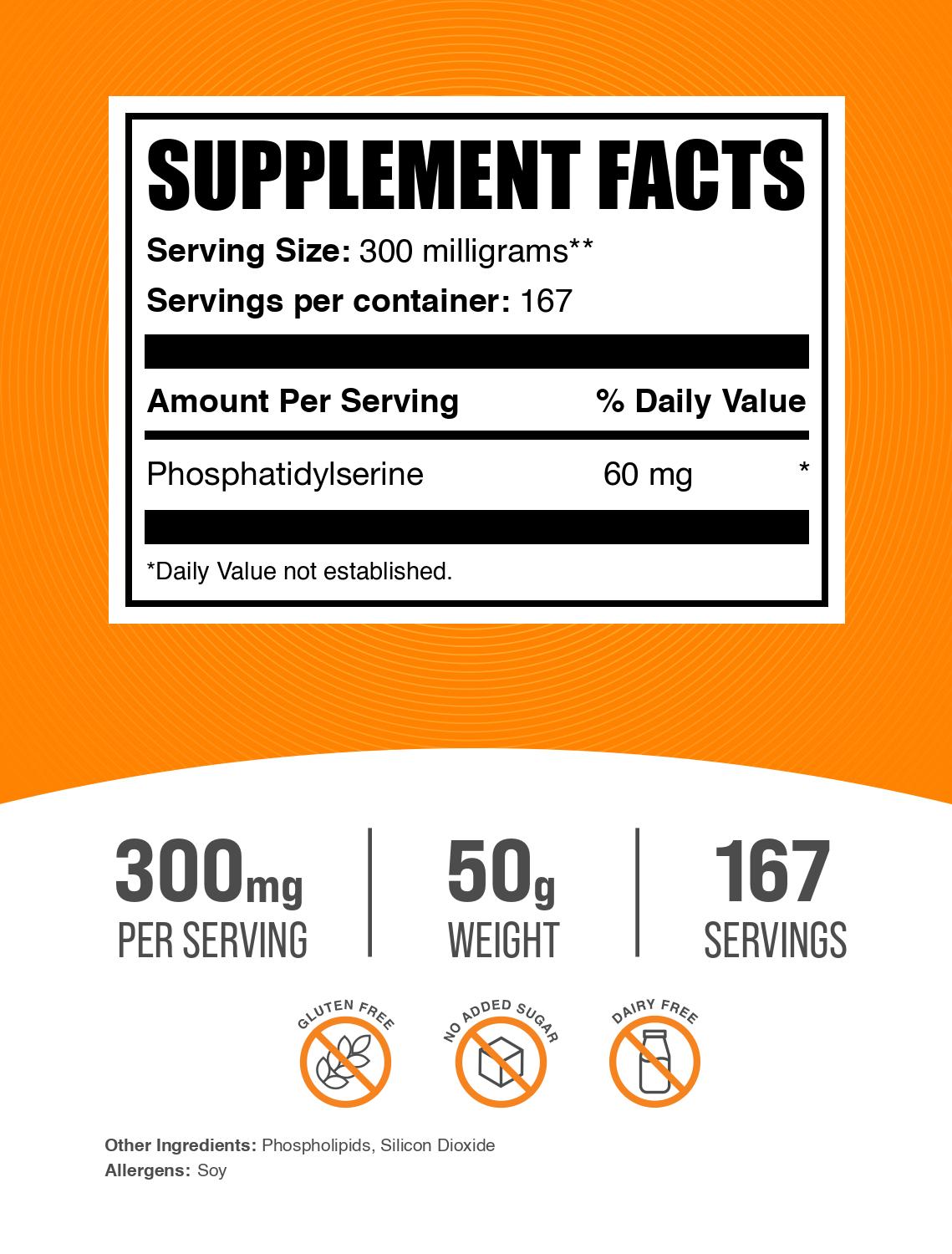 Phosphatidylserine powder label 50g