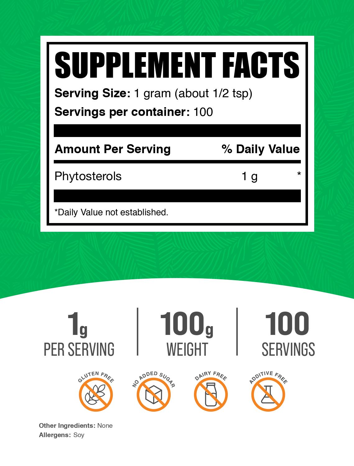 Phytosterols powder label 100g