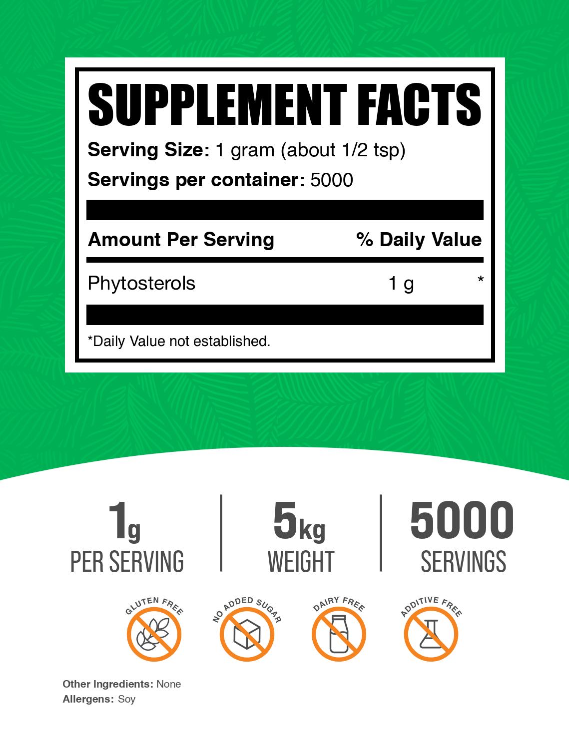 Phytosterols powder label 5kg