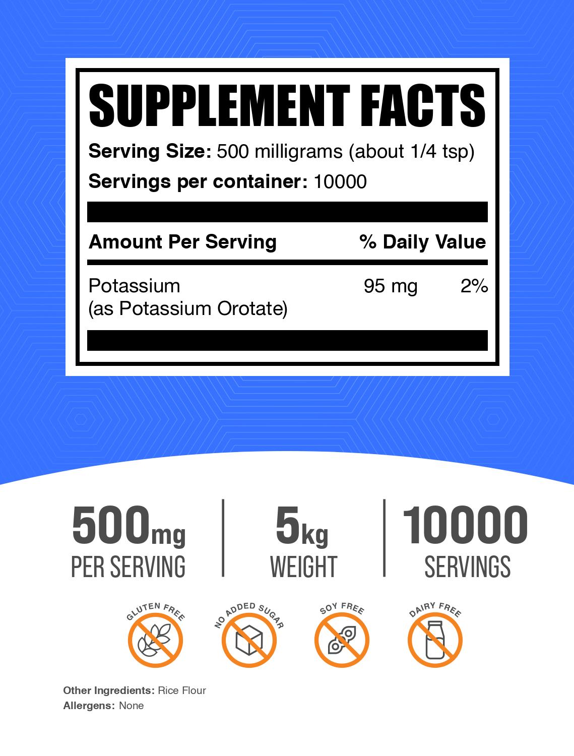 Potassium Orotate Powder label 5kg