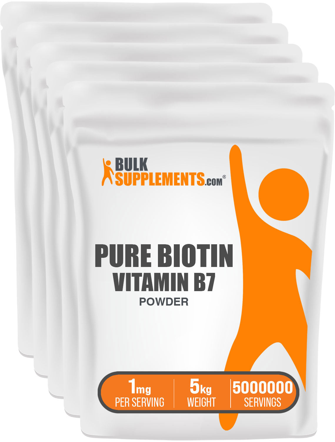 BulkSupplements.com Pure Biotin (Vitamin B7) Powder 5kg bag image