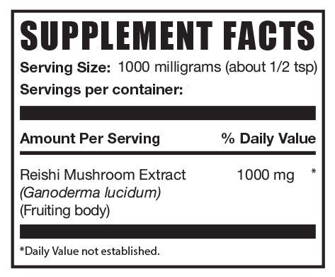 Reishi mushroom extract mini label