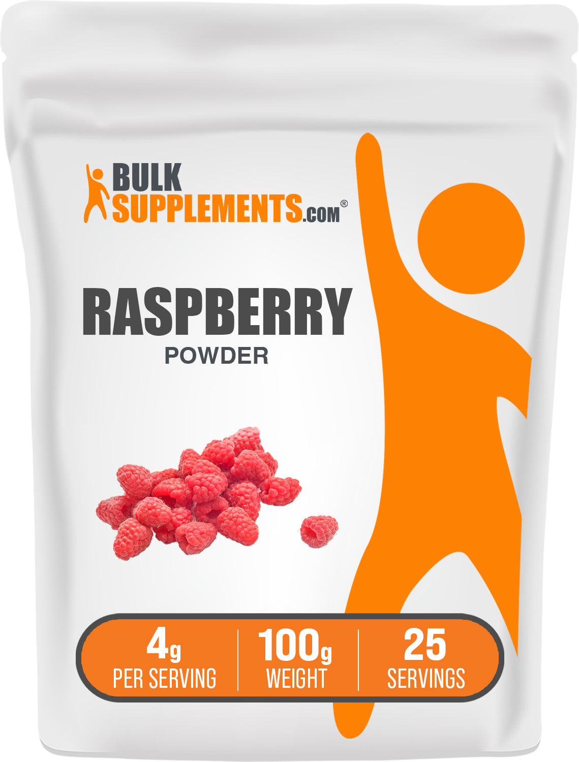 BulkSupplements.com Raspberry Powder 100g bag image