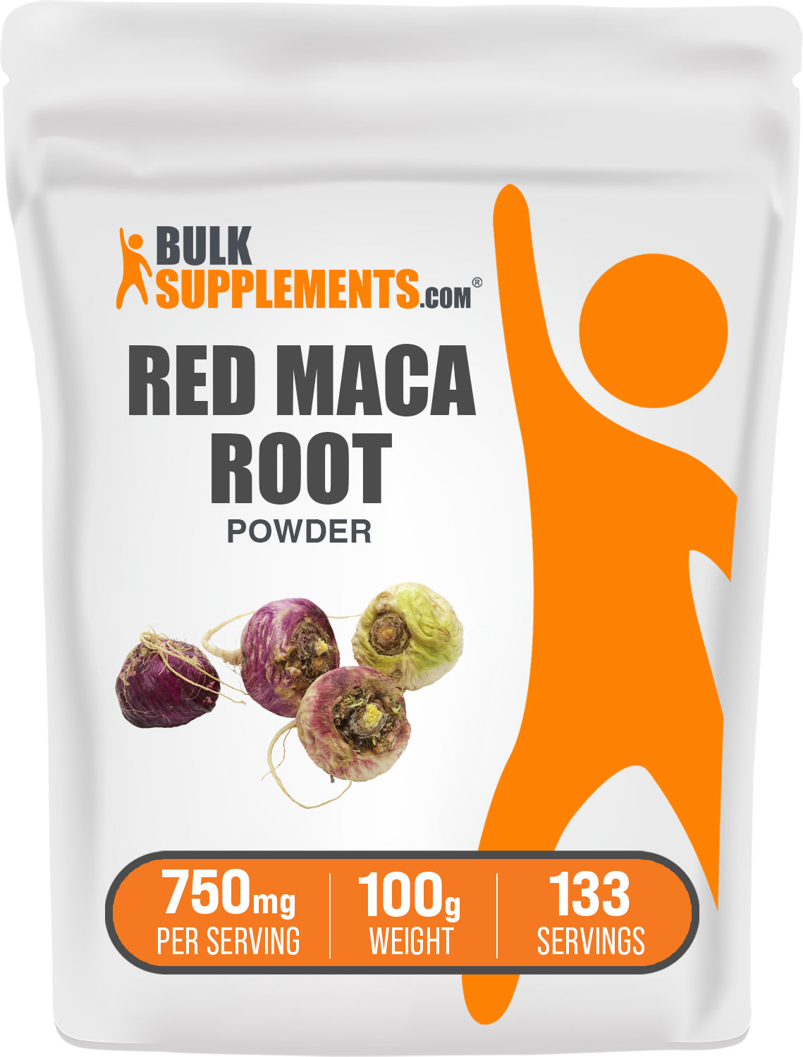 BulkSupplements.com Red Maca Powder 100g bag image