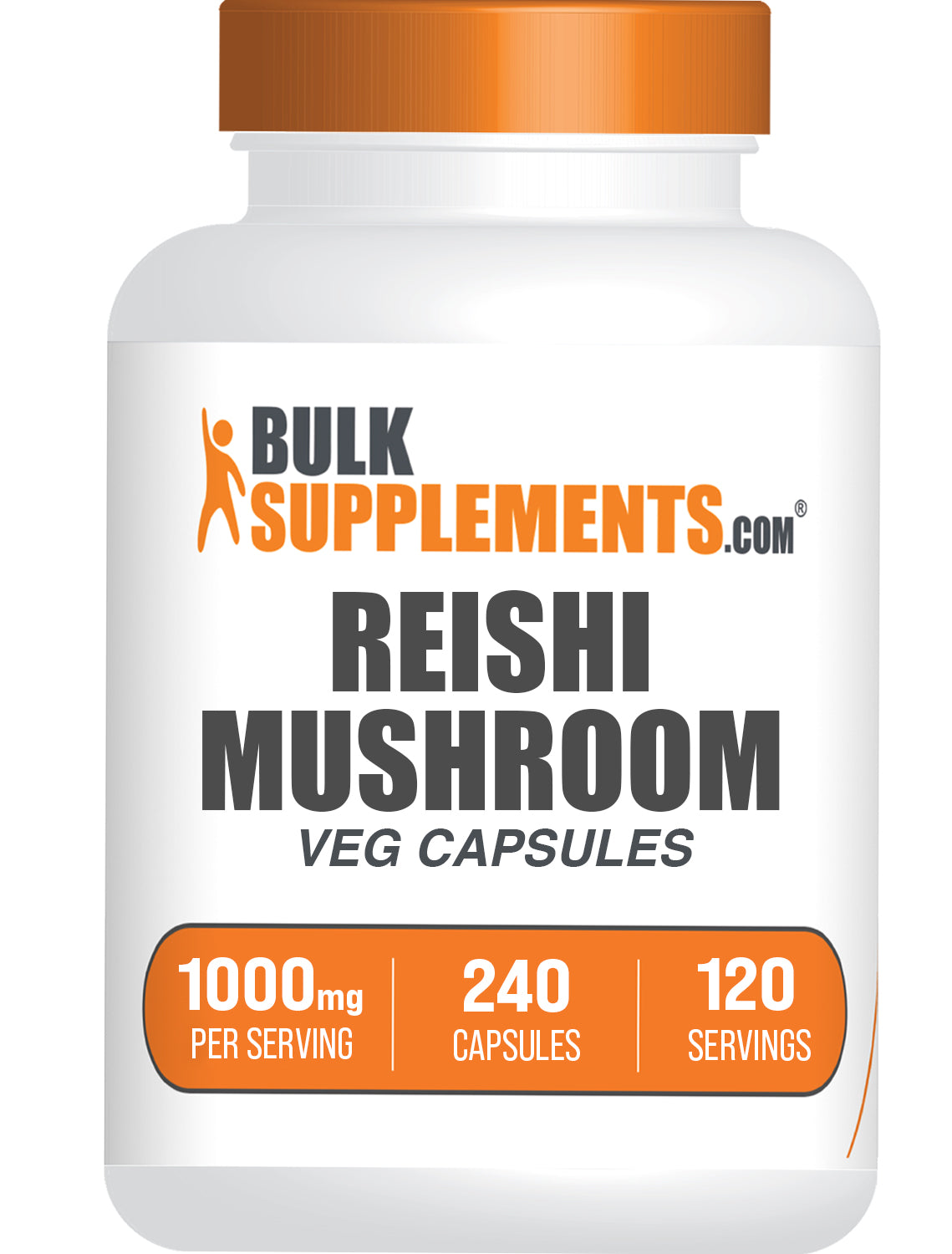 BulkSupplements.com Reishi Mushroom Capsules 240 ct bottle image