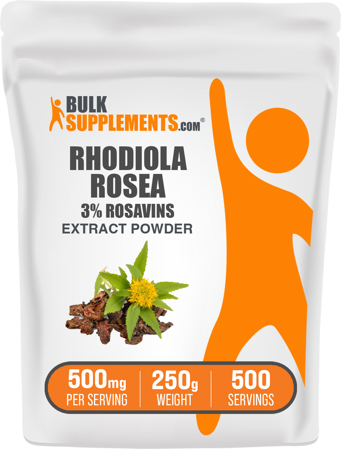 BulkSupplements.com Rhodiola Extract (3% Rosavin) Powder 250g bag image