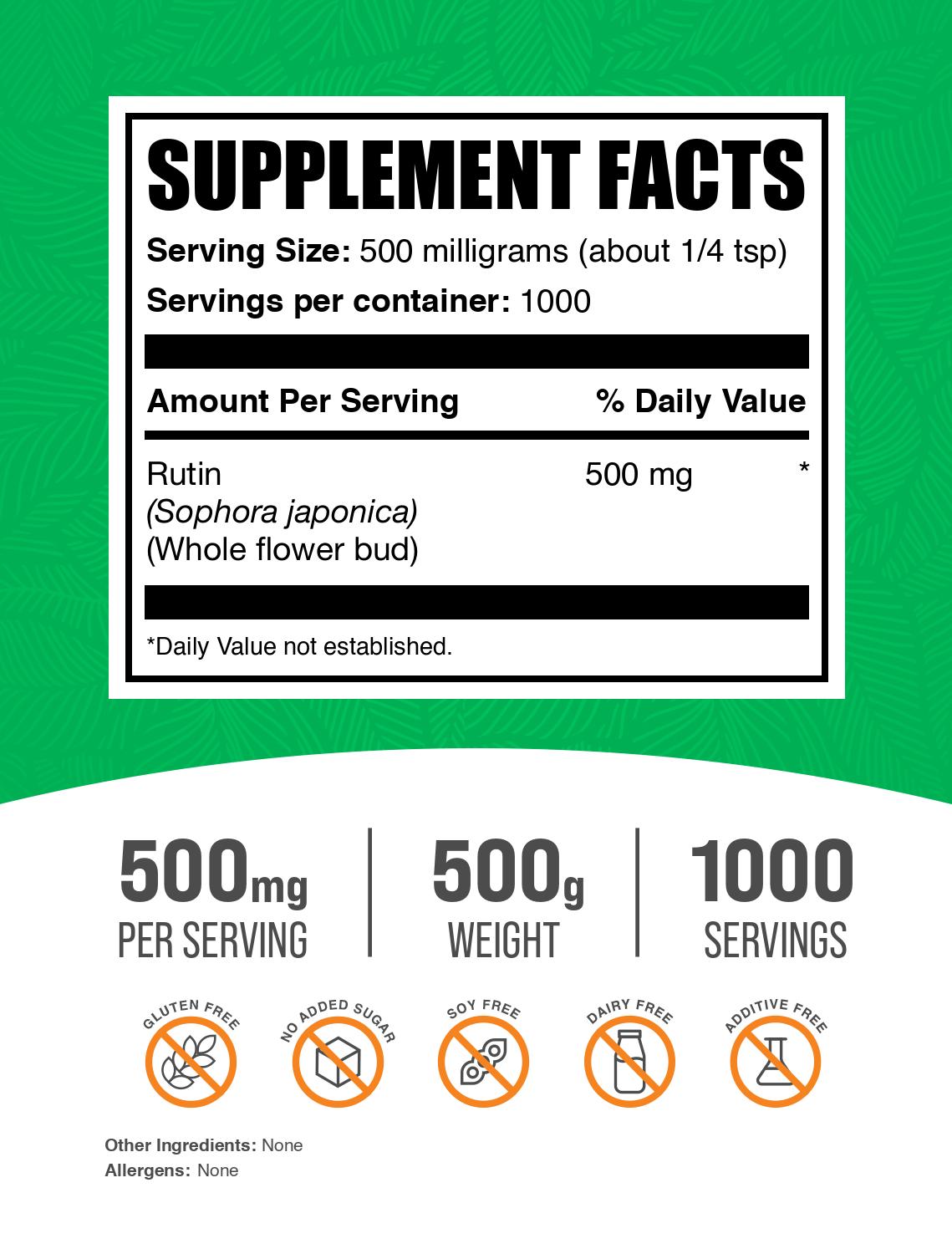 Rutin powder label 500g