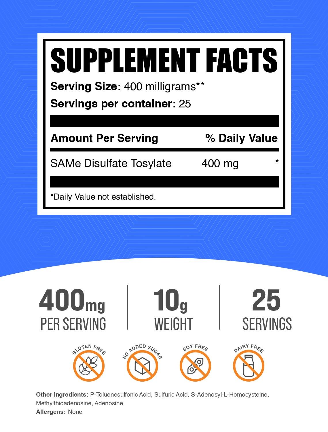 S-Adenosyl-L-Methionine Disulfate Tosylate (SAMe) powder label 10g