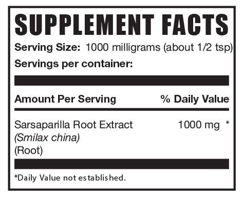 Sarsaparilla root extract powder mini label