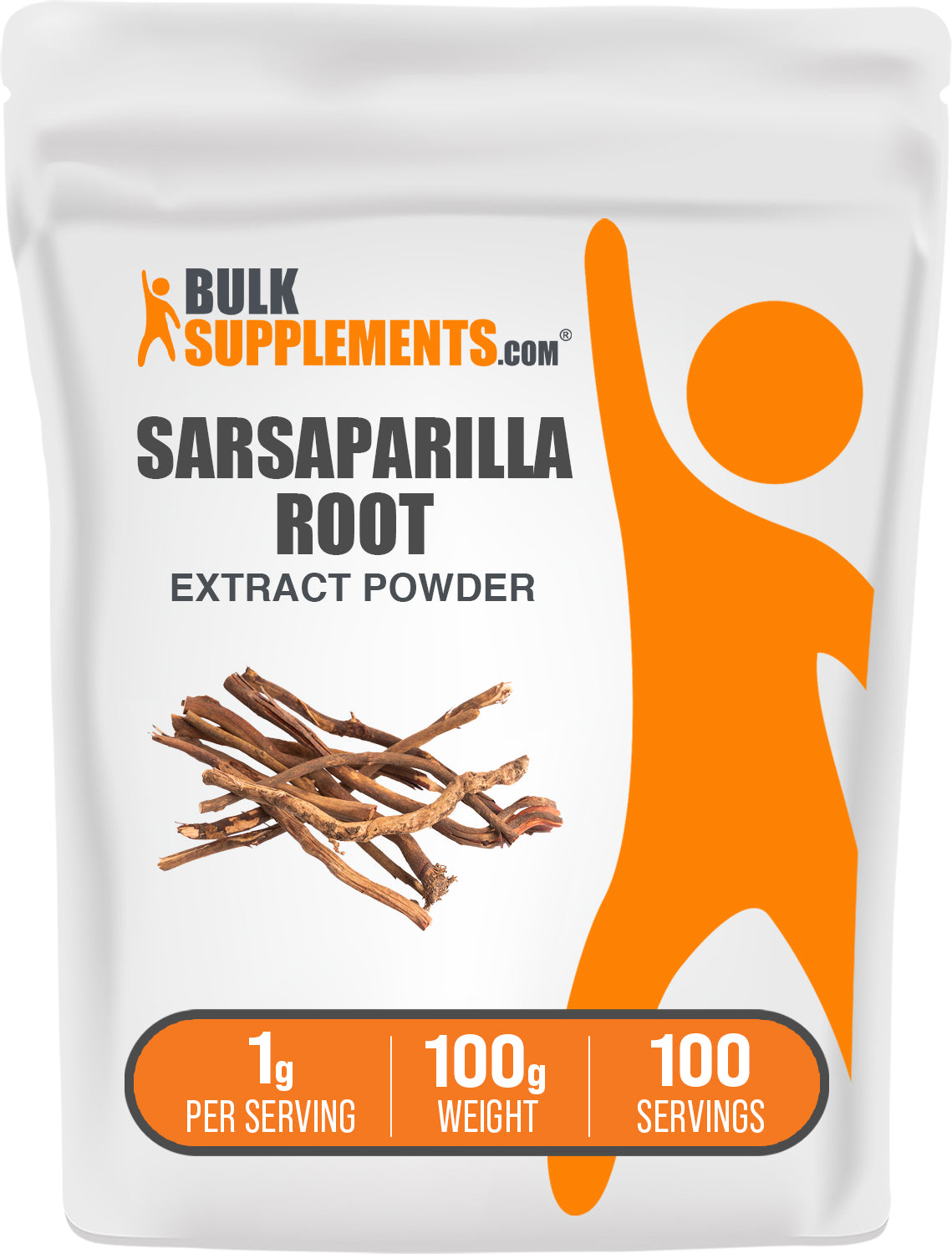 BulkSupplements.com Sarsaparilla Root Extract Powder 100g bag image