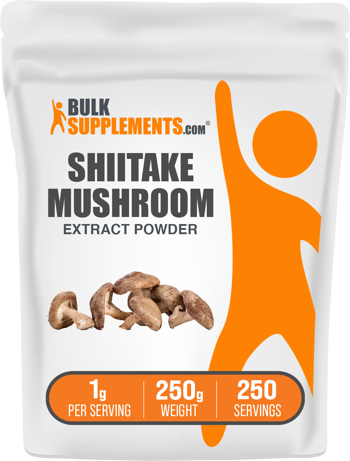 BulkSupplements.com Shiitake Mushroom Extract Powder 250g bag image