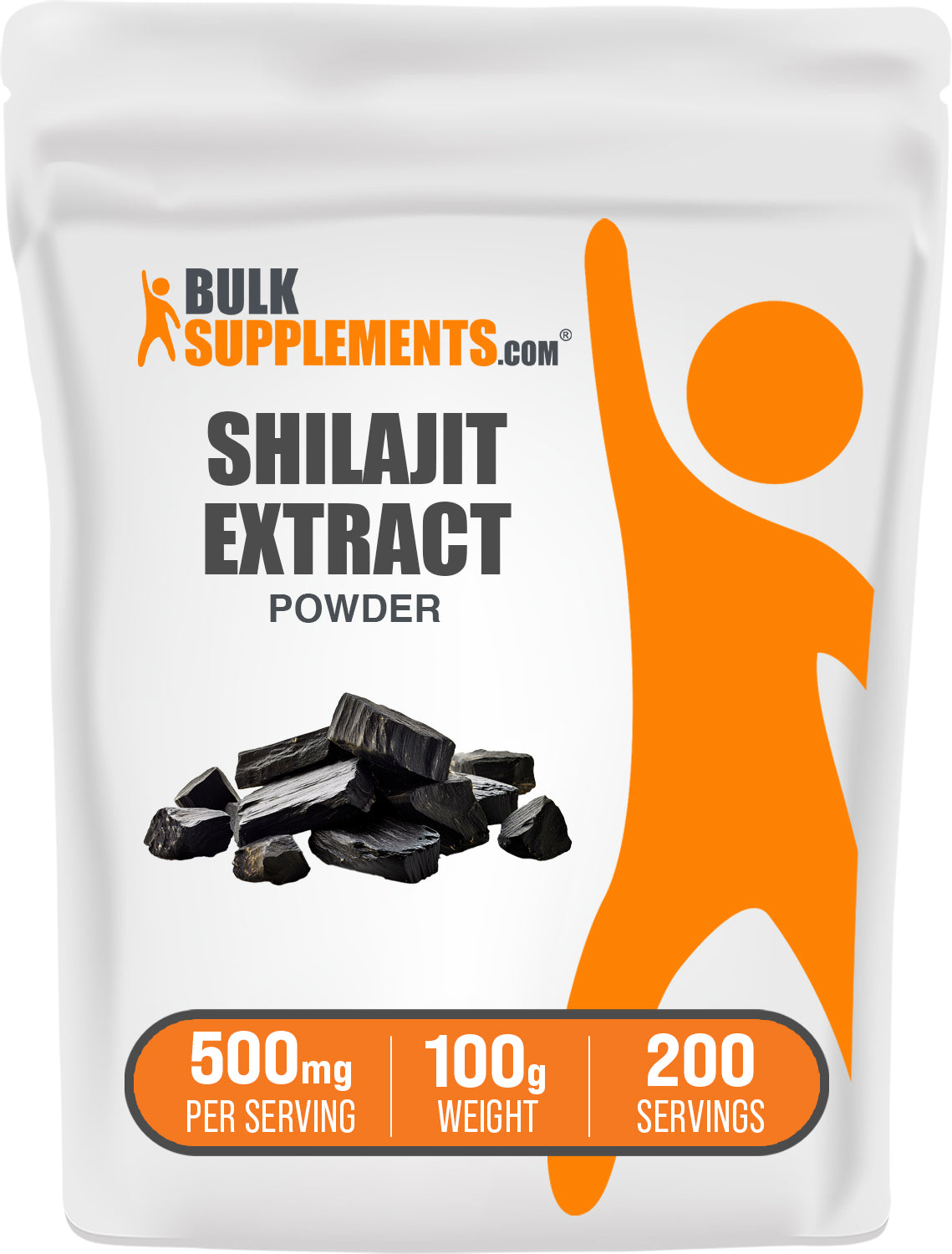 BulkSupplements.com Shilajit Extract Powder 100g bag image