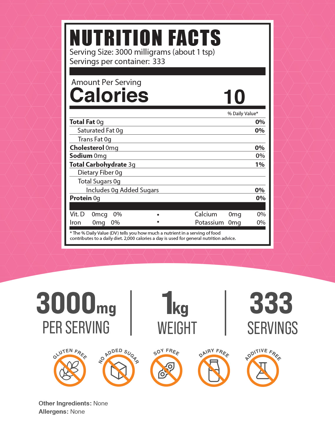 Sorbitol powder label 1kg