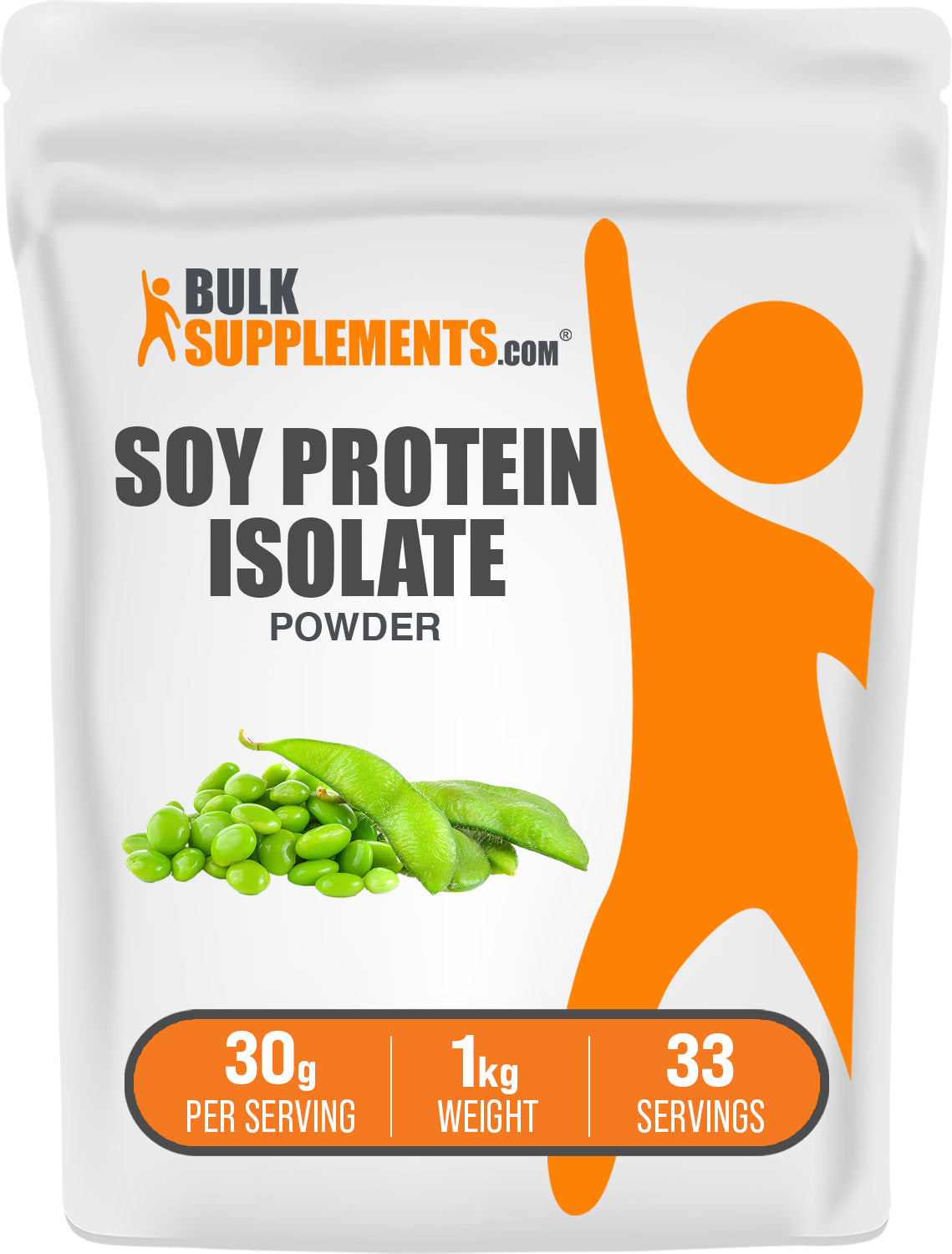 BulkSupplements.com Soy Protein Isolate Powder 1kg bag image