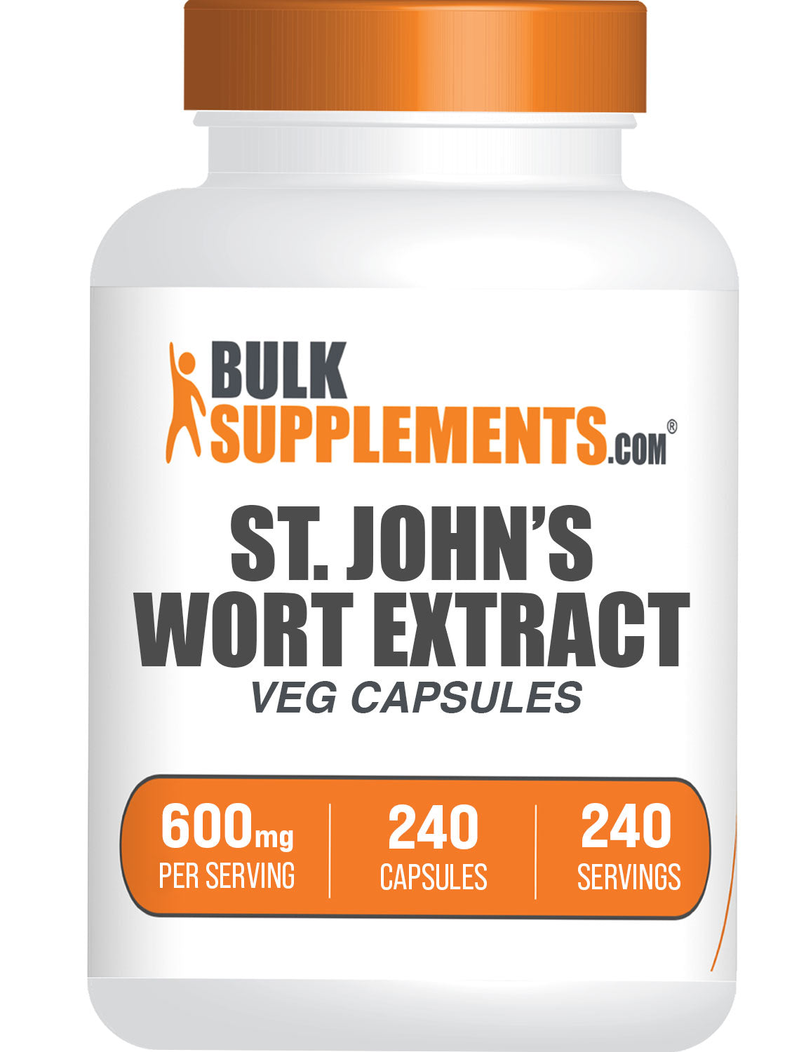 BulkSupplements.com St John's Wort Extract Capsules 240 ct bottle image