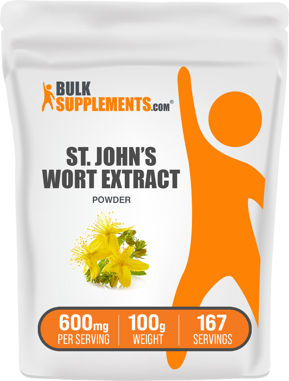 BulkSupplements.com St. John's Wort Extract Powder 100g bag image