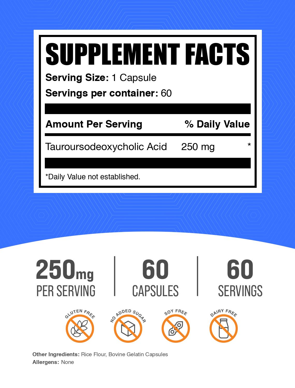 TUDCA capsules 60 ct label