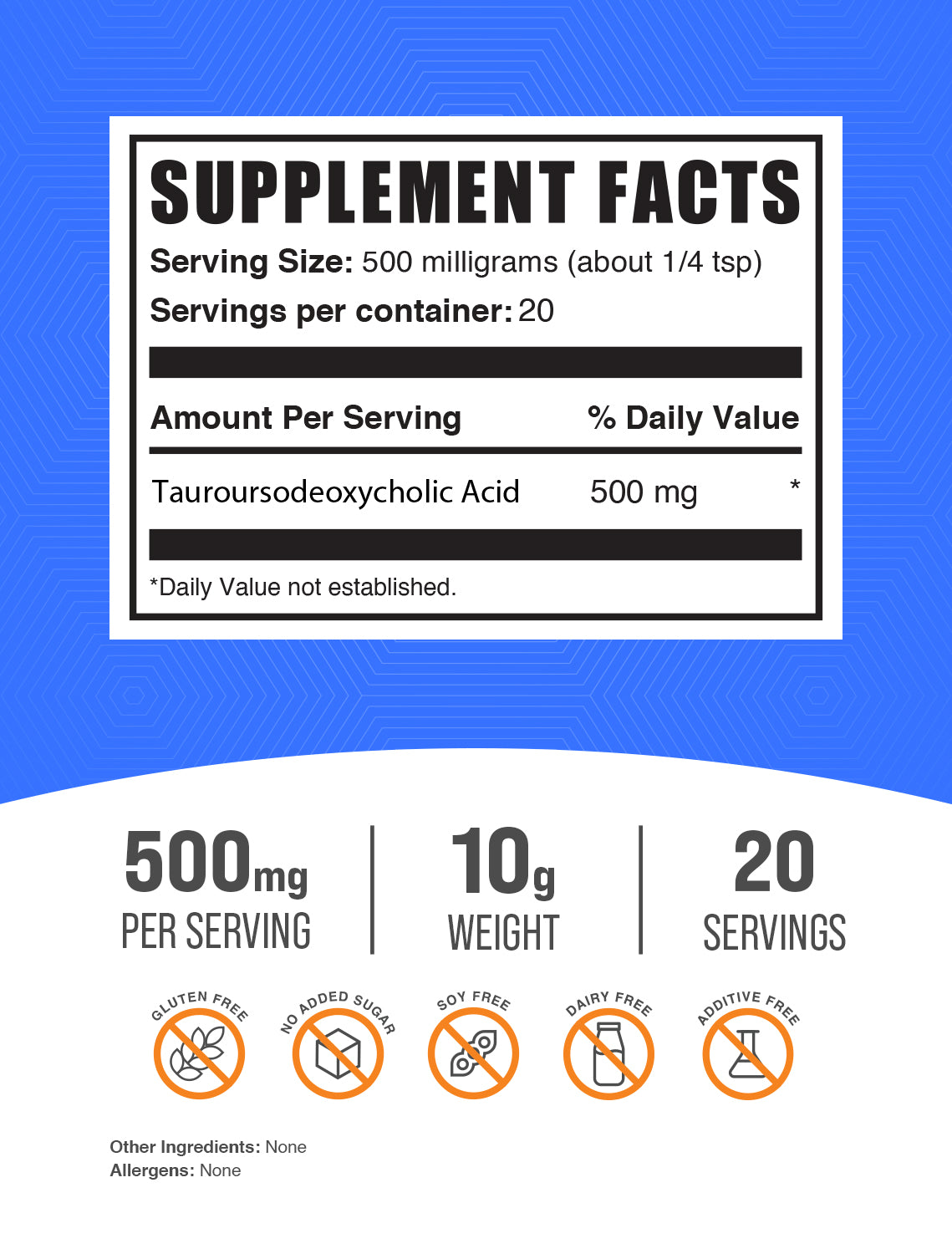 TUDCA powder label 10g