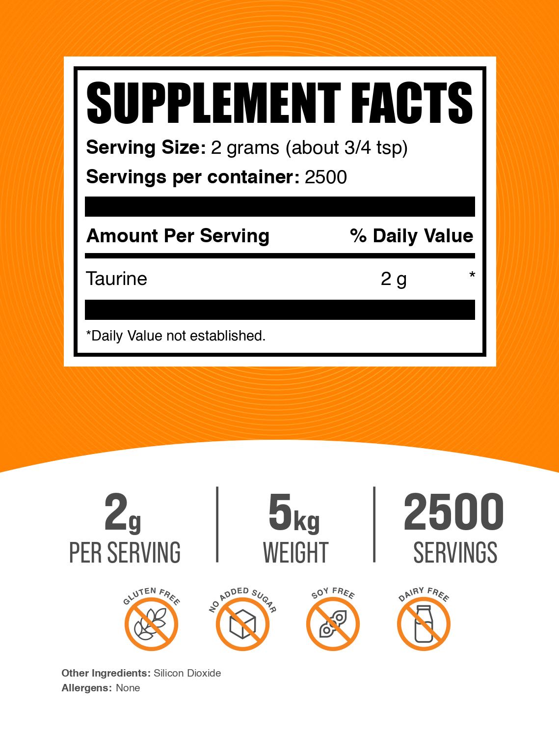 Taurine powder label 5kg