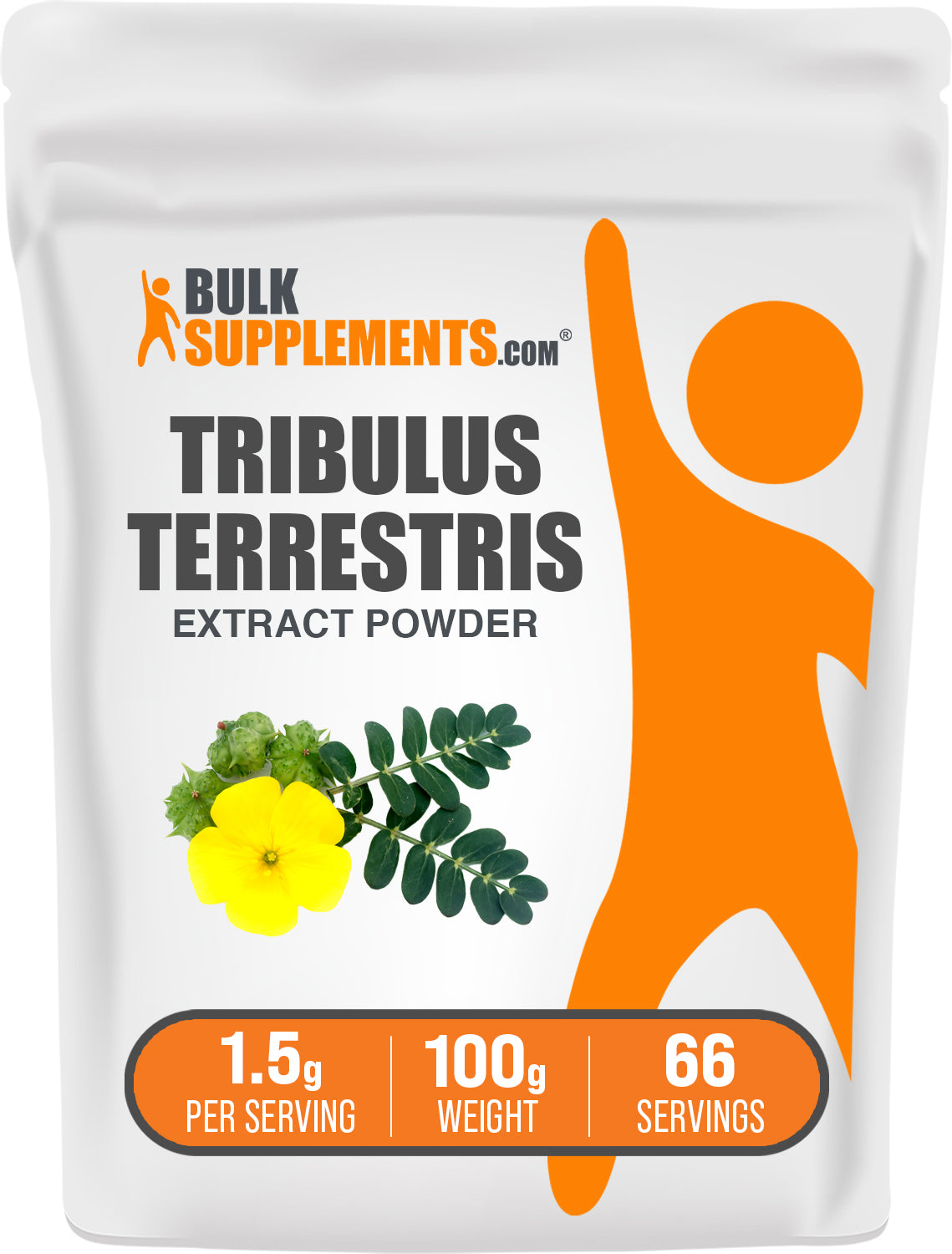 BulkSupplements.com Tribulus Terrestris Extract Powder 100g bag image