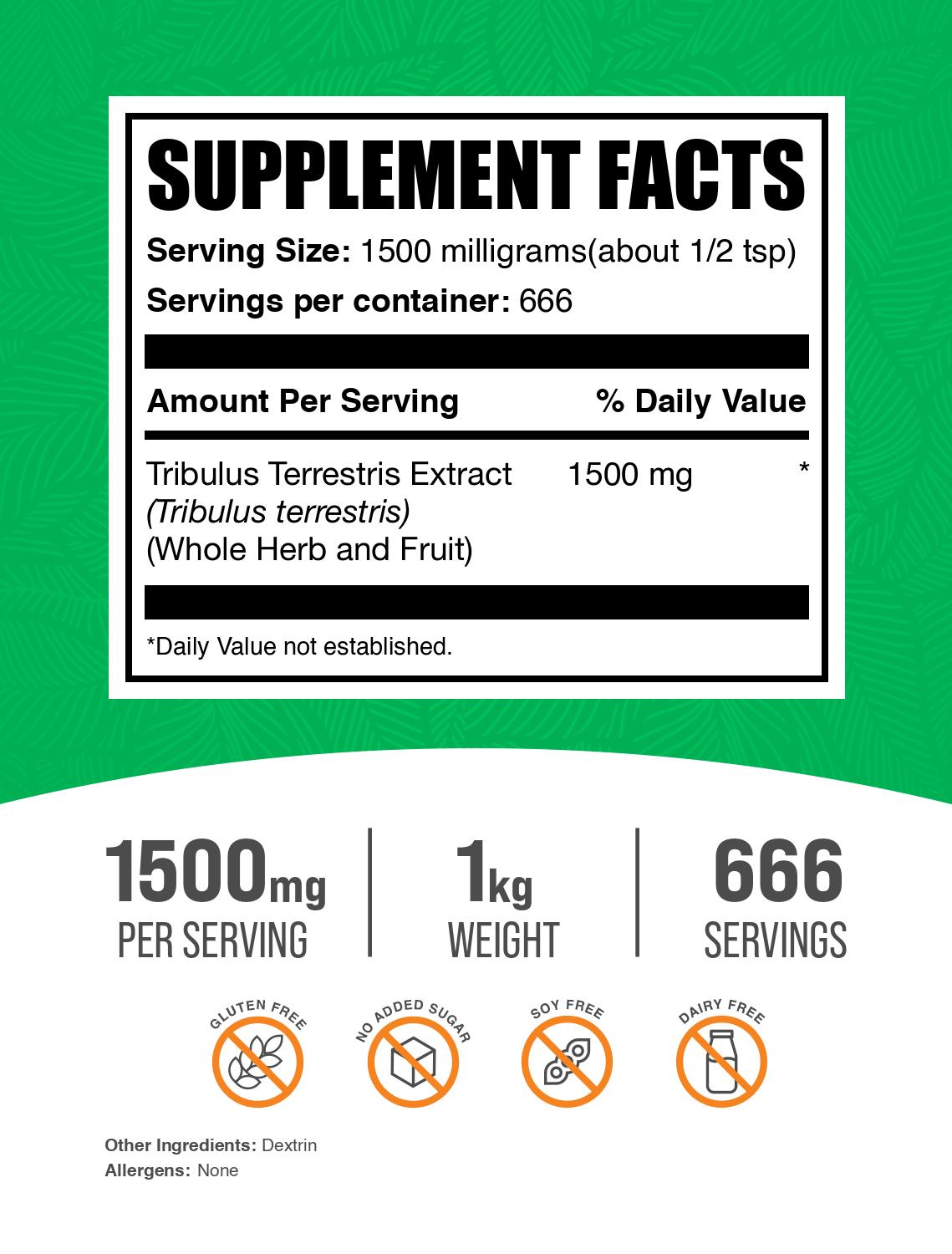 Tribulus extract powder label 1kg