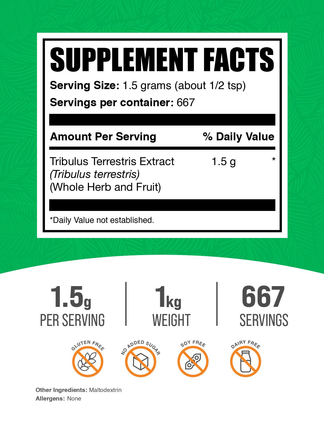 Tribulus Terrestris Extract powder label 1kg