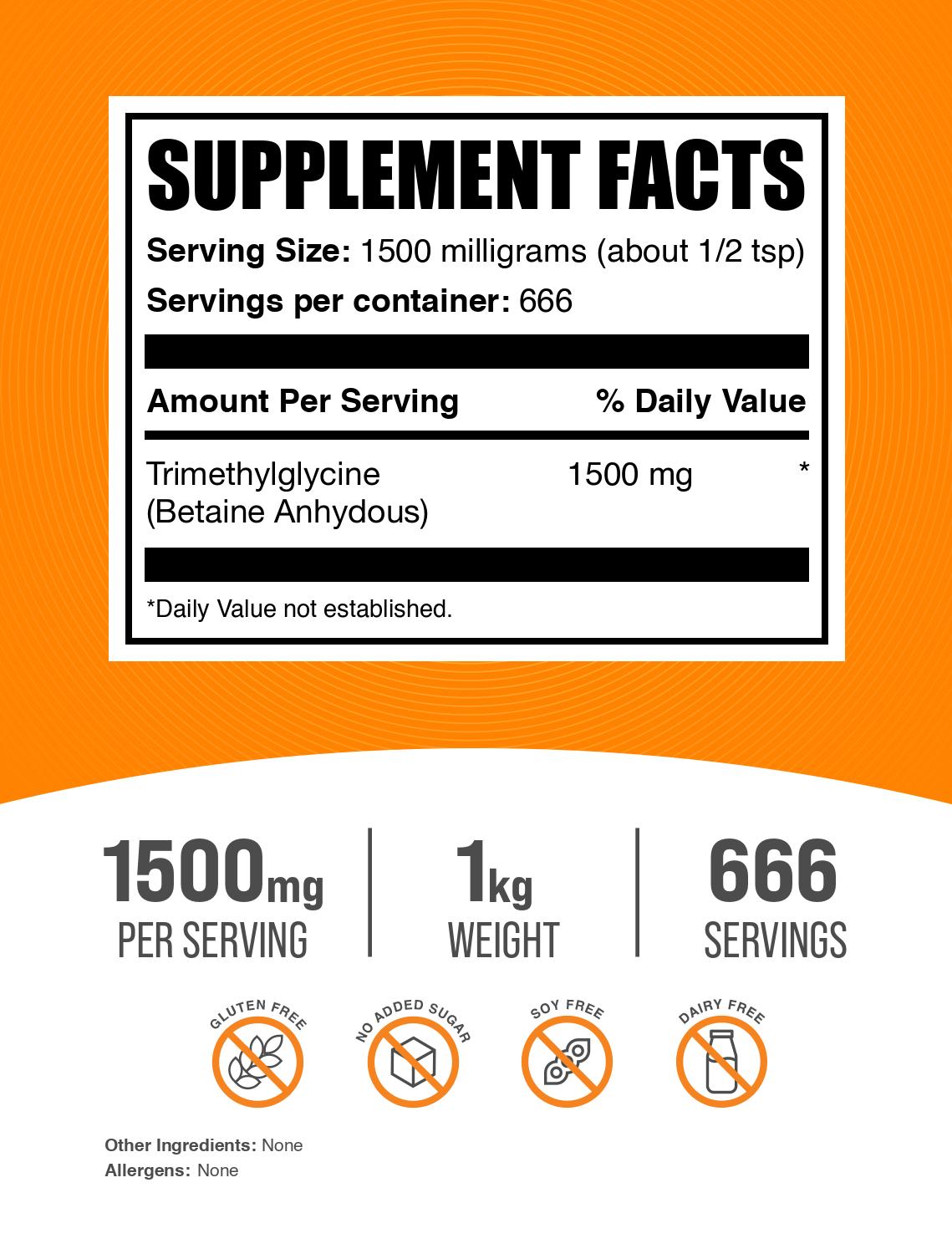 TMG powder label 1kg