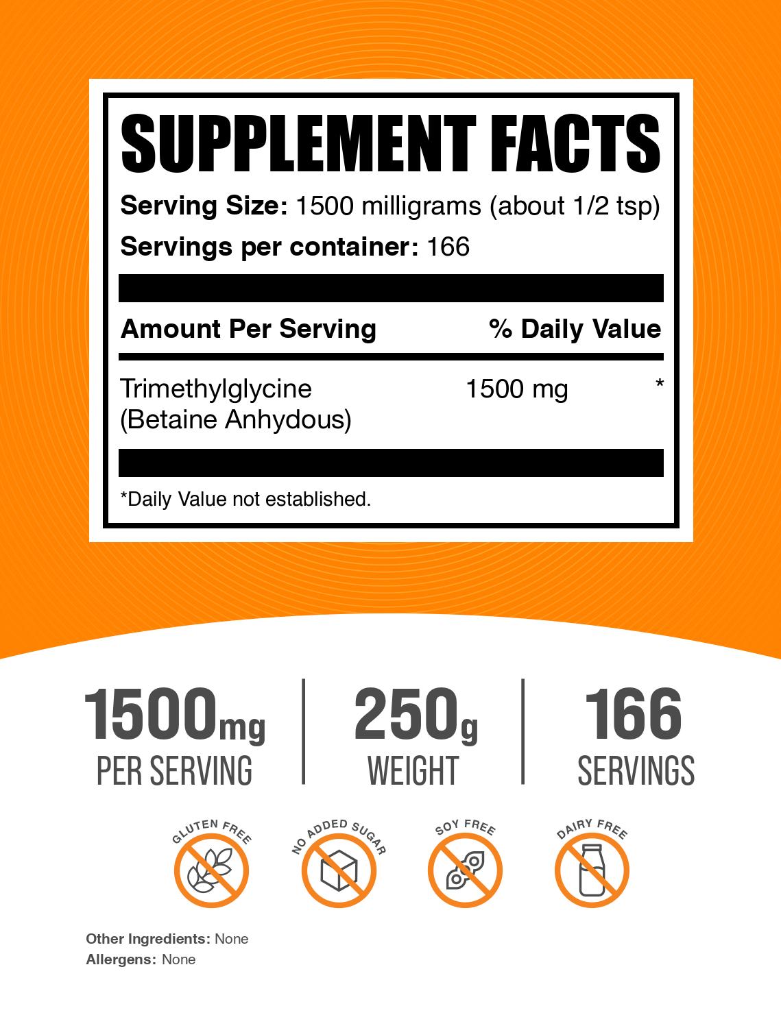 TMG powder label 250g