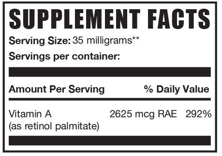 Vitamin a palmitate powder mini label