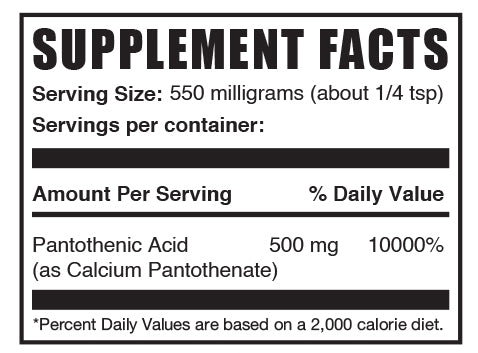 Vitamin B5 powder mini label